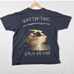 One of These Days Zach Bryan Quittin' Time Tour 24 Concert T-Shirt Grey XL